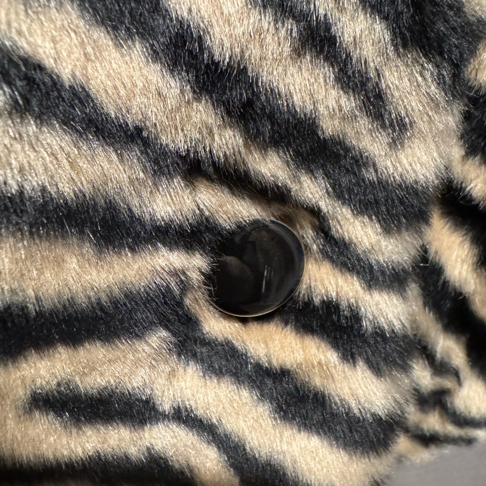 Kate Spade Zebra Striped Faux Fur Teddy Jacket - Picture 7 of 13